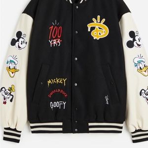 Disney 100 X H&M Baseball Jacket Black Size XXL Trevor Andrew NEW Mens Last One